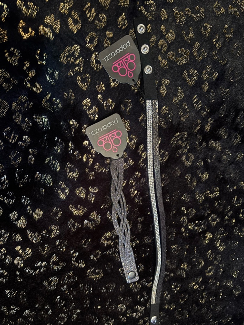 NWT  Women’s Silver and Black Sparkle Bracelet and Choker